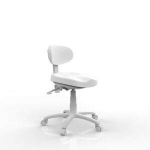 Scaun maestru Silverfox 8C01 cu spătar reglabil și șezut ergonomic, tapițerie crem și bază mobilă cu roți pivotante!