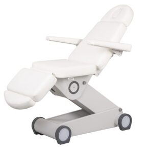 Fotoliu cosmetologic electric Weelko BLight 502 alb, cu 4 motoare și iluminare LED în bază / Электрическое косметологическое кресло Weelko BLight 502 белое, 4 мотора и LED-подсветка в основании