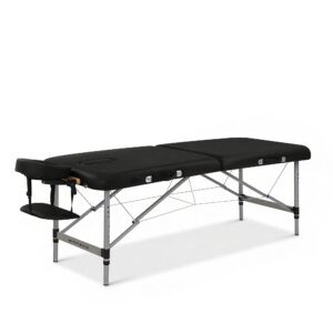 Pat masaj pliabil Weelko Nomad one, structură din aluminiu, tapițerie PVC negru / Портативный массажный стол Weelko Nomad one, алюминиевый каркас, обивка чёрный PVC