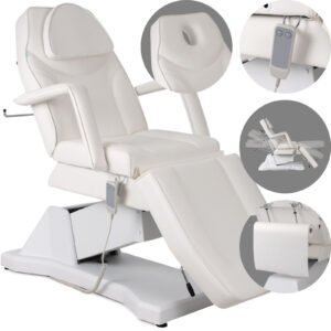 Fotoliu cosmetic cu 1 motor Habys Laris Touch Core alb, vedere din față / Косметологическое кресло с 1 мотором Habys Laris Touch Core белое, вид спереди